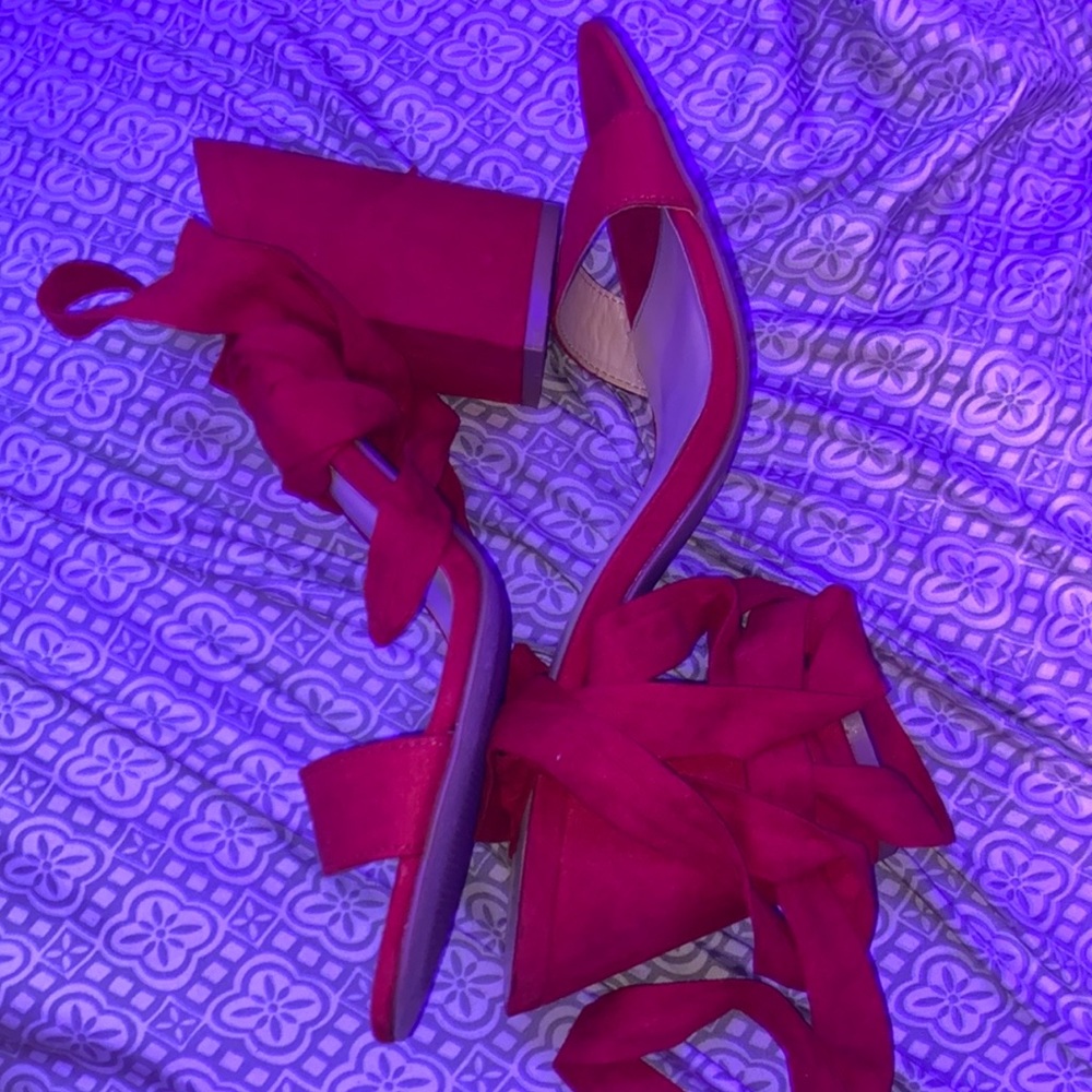 Red blocked heels. Only worn once.